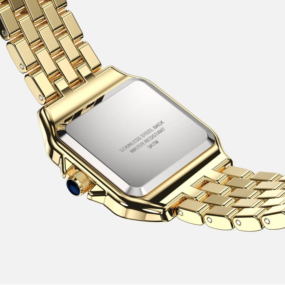 Panthere Classic Rectangle Stainless Steel Gold Watch - Picture 6 of 16
